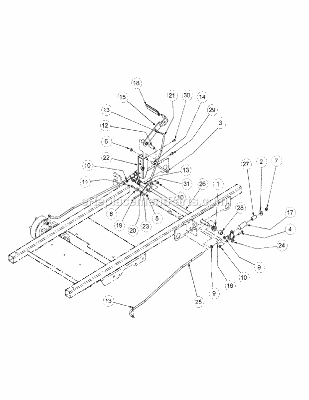 Brake Assembly Diagram and Parts List for M72-GN33 53CB5FJZ750-33HP-OHV Cub Cadet Lawn Tractor